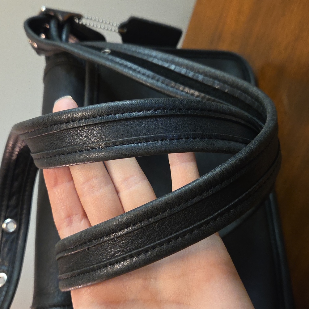 Coach Rambler's Legacy 9067 Leather Shoulder Crossbody Bag Purse Black Vintage - Picture 15 of 15
